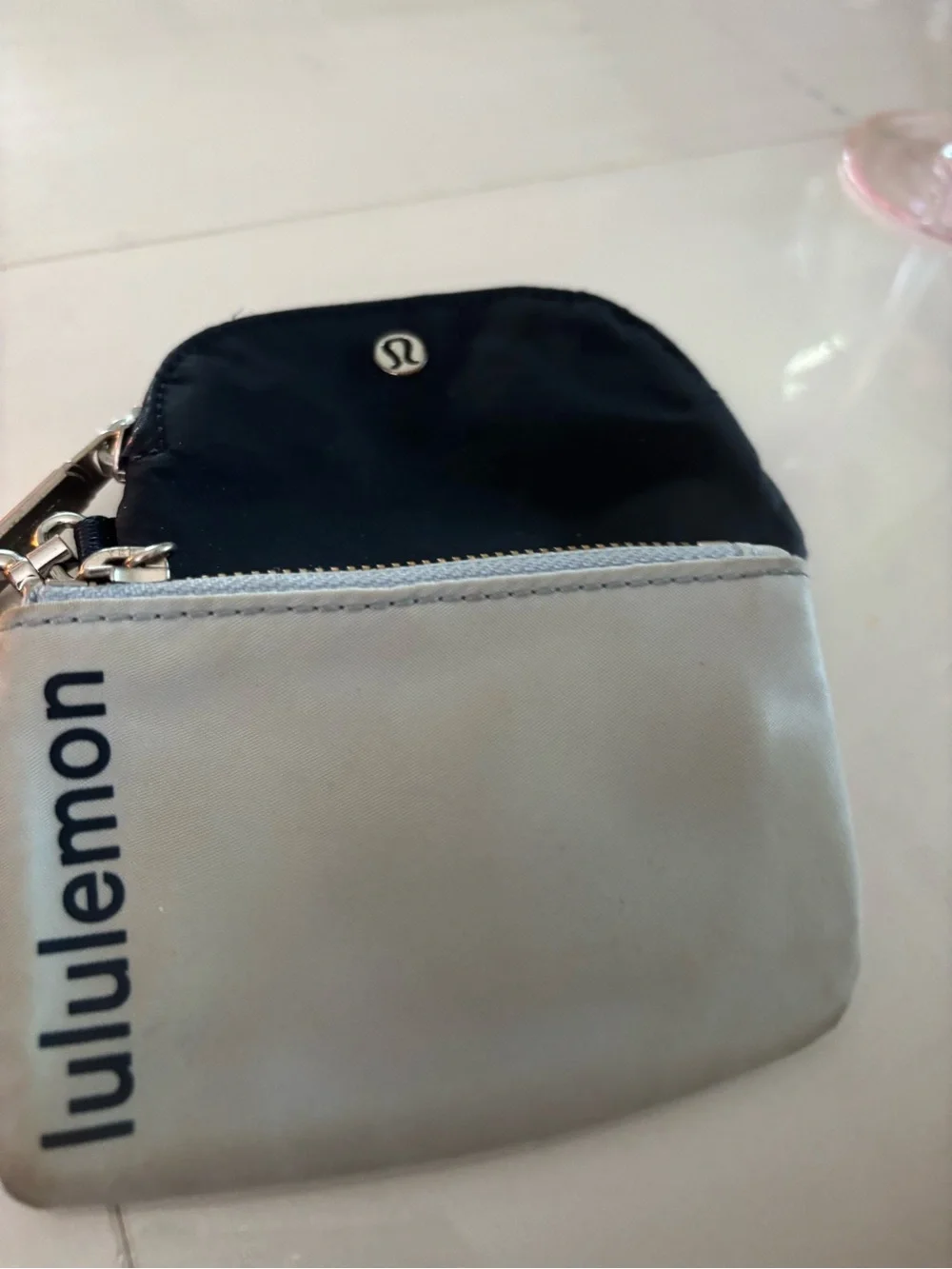 lululemon athletica Two-Tone Small Wristlet Pouch - Black & Light Gray